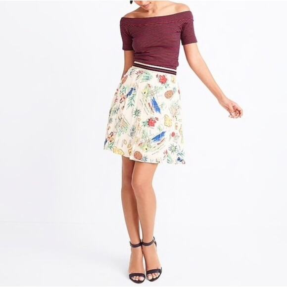 NWT JCrew Hawaiian Island Pleated Skirt Size 4 Petite - Picture 2 of 12